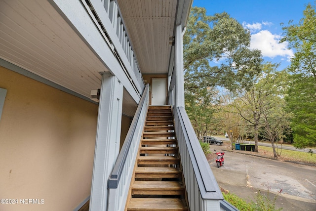 view of stairway