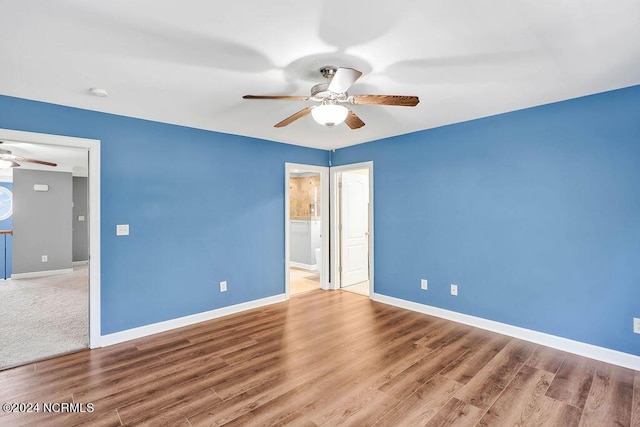 4301 Peeble Dr, Wilmington, NC 28412 - unfurnished room with wood finished floors, baseboards, and ceiling fan