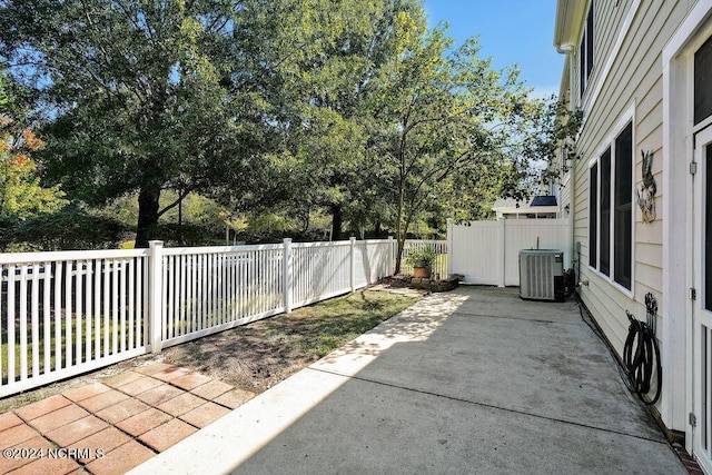 view of patio with central AC unit