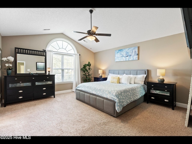 1204 Maple Ridge Rd, Wilmington, NC 28411 - carpeted bedroom featuring lofted ceiling and a ceiling fan