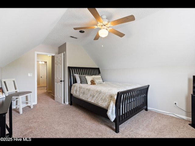 1204 Maple Ridge Rd, Wilmington, NC 28411 - carpeted bedroom featuring lofted ceiling and ceiling fan
