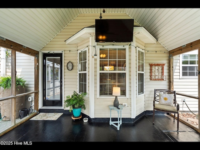 1204 Maple Ridge Rd, Wilmington, NC 28411 - unfurnished sunroom featuring lofted ceiling