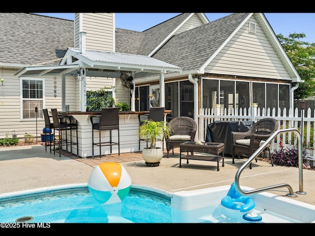 1204 Maple Ridge Rd, Wilmington, NC 28411 - swimming pool with a sunroom and a patio area