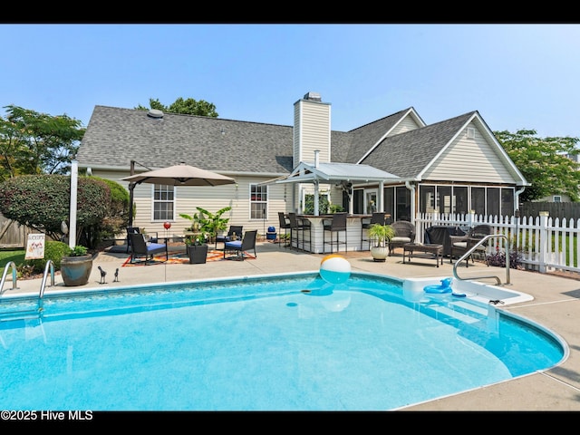 1204 Maple Ridge Rd, Wilmington, NC 28411 - view of pool featuring a patio and a sunroom