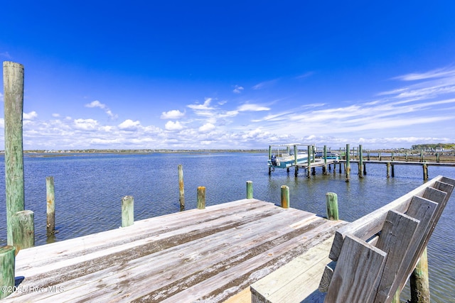 10002 Coast Guard Rd, Emerald Isle, NC 28594 - dock area with a water view and boat lift