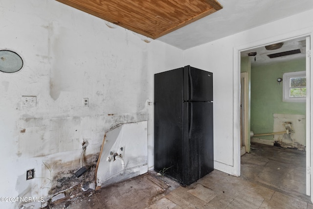 interior space featuring black fridge