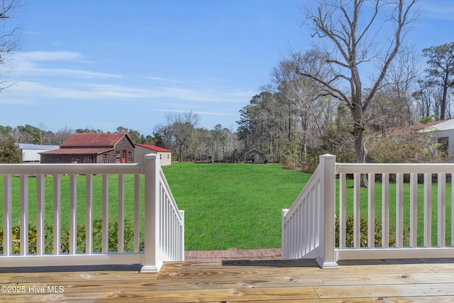 view of yard featuring a deck