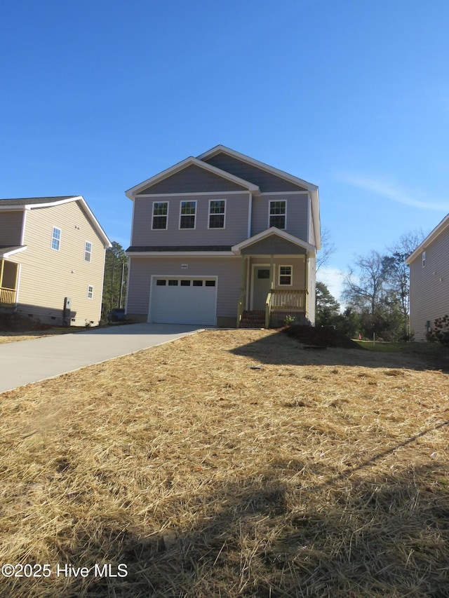 view of property featuring a garage