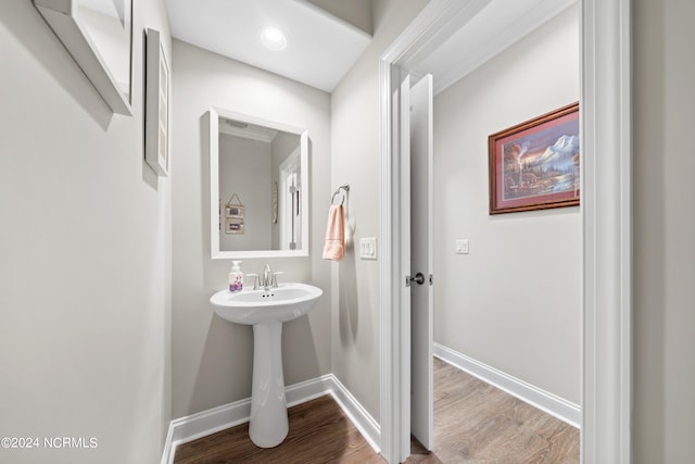 bathroom featuring hardwood / wood-style flooring