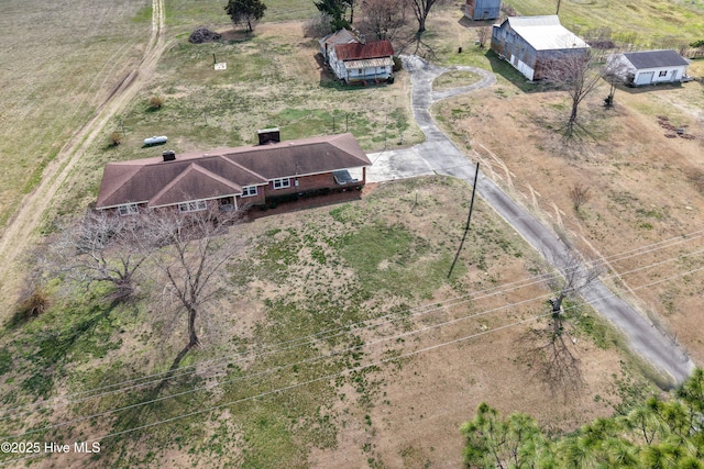 bird's eye view with a rural view