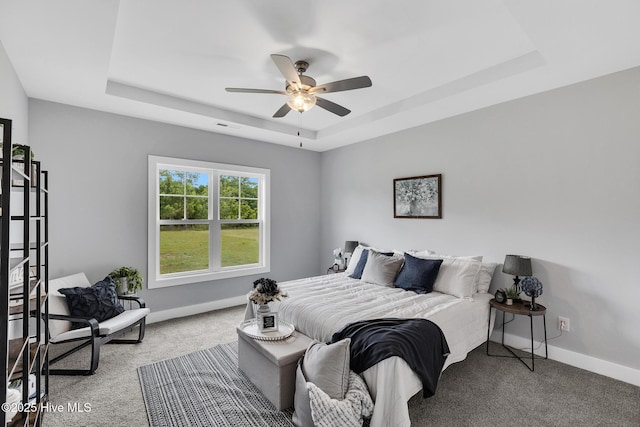 1399 Hammocks Beach Rd, Swansboro, NC 28584 - bedroom featuring a raised ceiling, carpet flooring, and baseboards