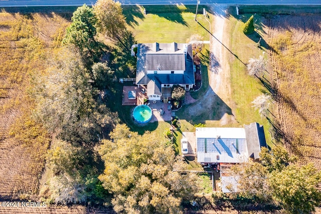 bird's eye view with a rural view