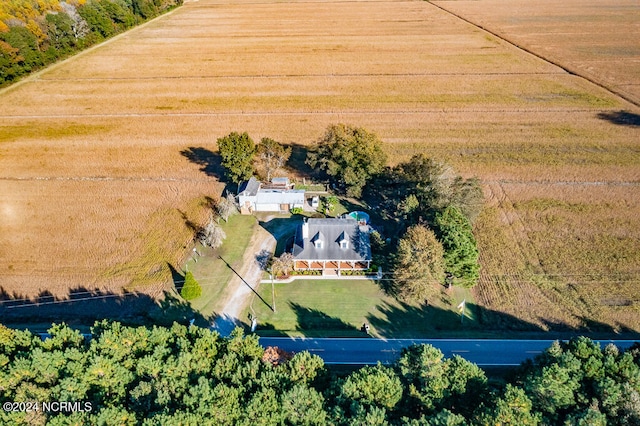 aerial view featuring a rural view