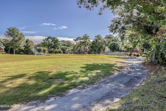 view of home's community featuring a yard