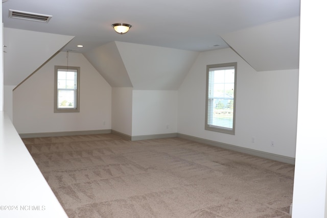 236 Trisail Ter, Wilmington, NC 28412 - bonus room with light carpet, lofted ceiling, and visible vents