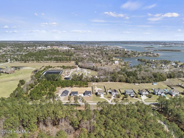 1397 Hammocks Beach Rd, Swansboro, NC 28584 - aerial view of property's location with a nearby body of water, nearby suburban area, and a tree filled landscape