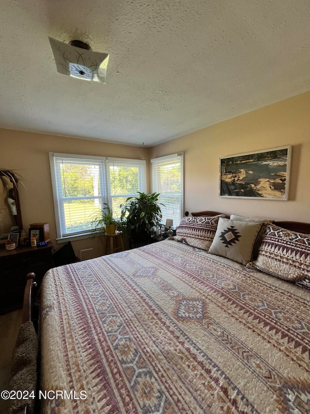 bedroom featuring a textured ceiling