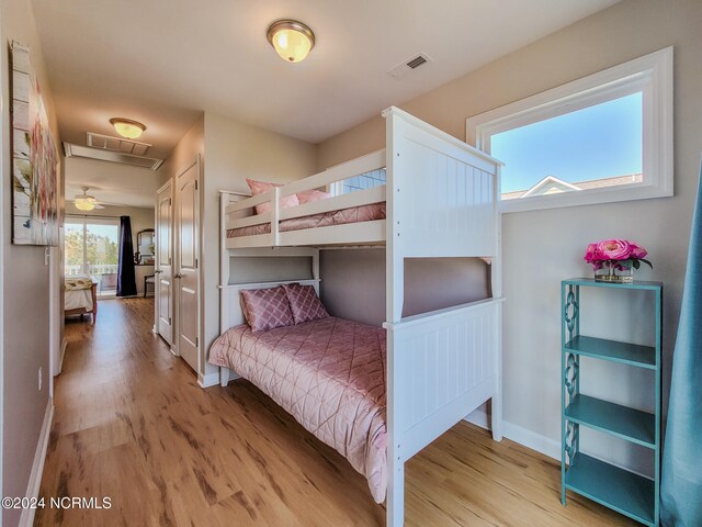 bedroom featuring hardwood / wood-style flooring