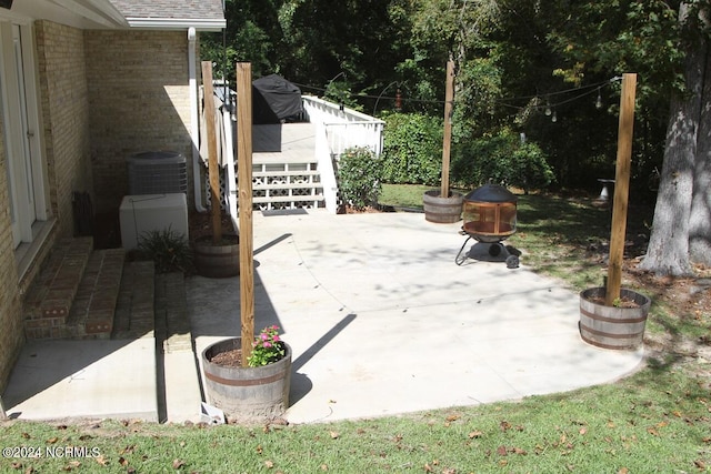 view of patio / terrace featuring central AC