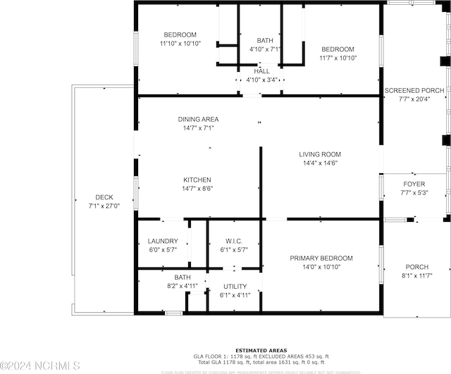 160 NE 5th St, Oak Island, NC 28465 - floor plan / room layout