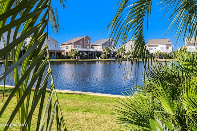 property view of water with a residential view