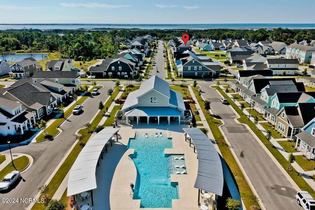 drone / aerial view featuring a residential view