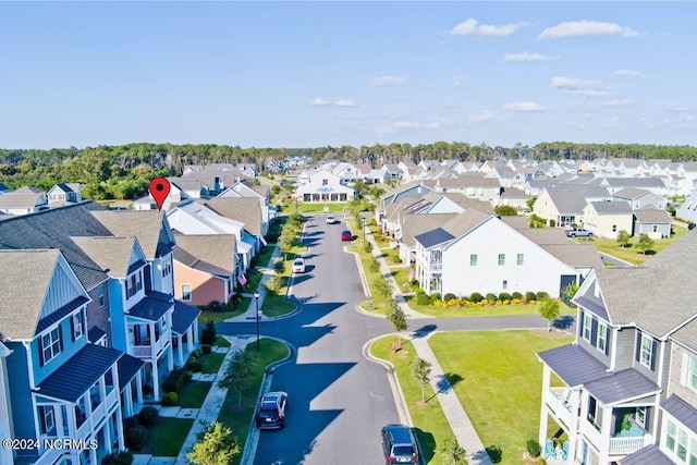 aerial view with a residential view