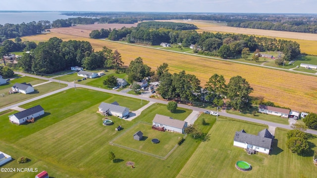 bird's eye view with a rural view and a water view