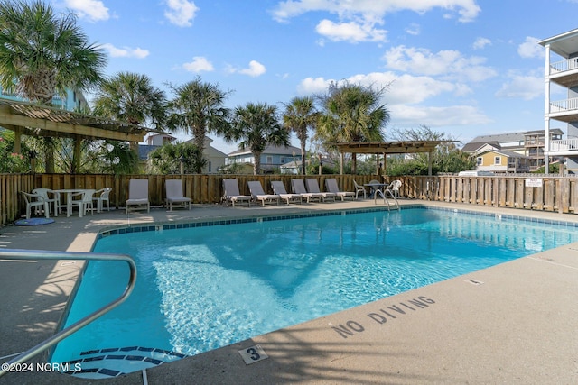 view of pool featuring a patio area