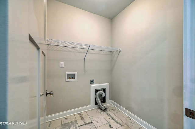 laundry area with washer hookup and hookup for an electric dryer