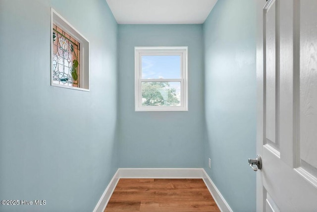 interior space with light hardwood / wood-style floors