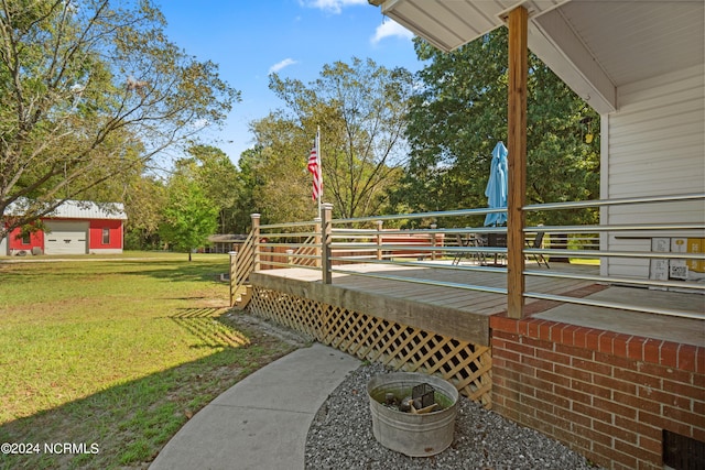 exterior space featuring a wooden deck