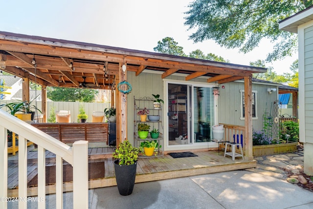 view of patio with a deck