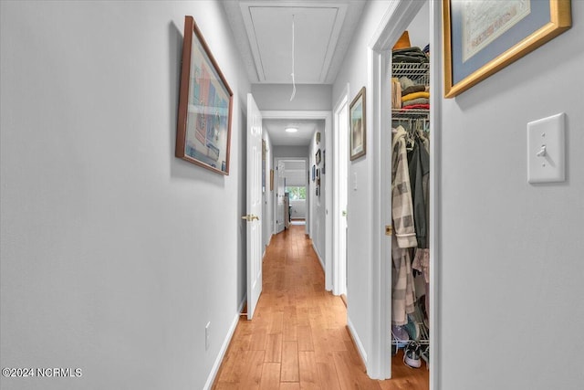 corridor featuring light hardwood / wood-style floors