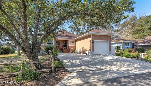 view of front of house with a garage