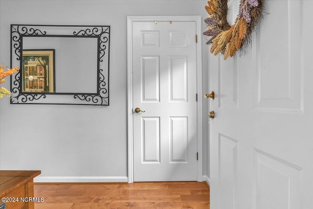 hall featuring light hardwood / wood-style floors