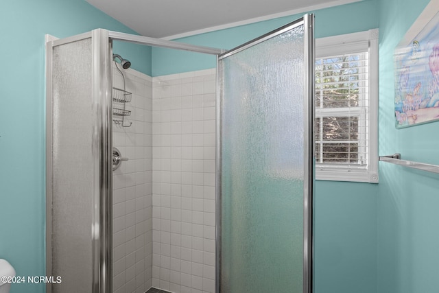 bathroom featuring an enclosed shower