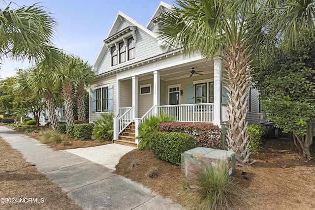 1230 Pinfish Ln, Carolina Beach, NC 28428 - view of front of home with a porch and ceiling fan