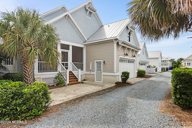 view of front of home with a garage