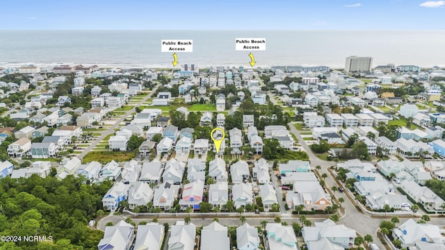 1230 Pinfish Ln, Carolina Beach, NC 28428 - aerial view of property and surrounding area with a large body of water and nearby suburban area