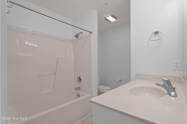 633 Spencer Farlow Dr Unit 12, Carolina Beach, NC 28428 - full bath featuring toilet, bathtub / shower combination, vanity, and tile patterned floors
