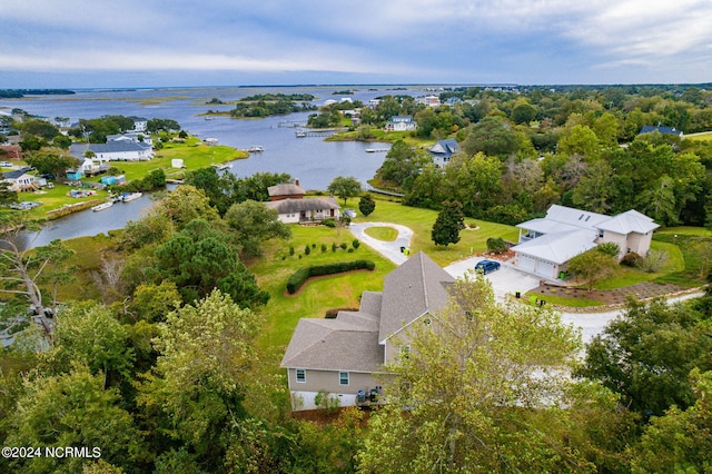 499 Ward Rd, Swansboro, NC 28584 - aerial view with a water view and a residential view