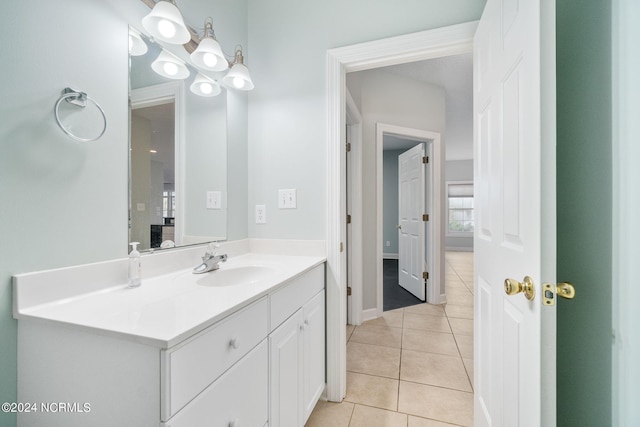 bathroom featuring vanity and tile patterned flooring