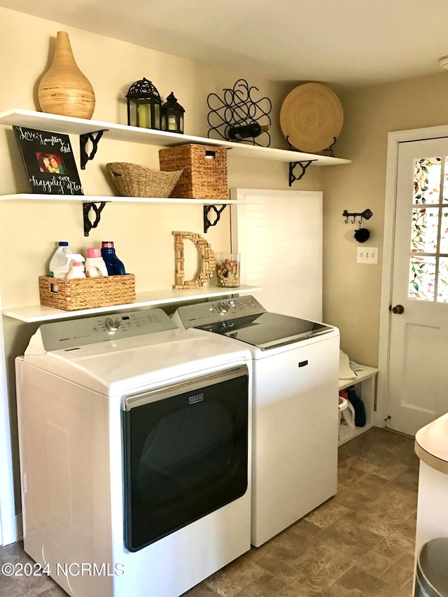 laundry area featuring independent washer and dryer