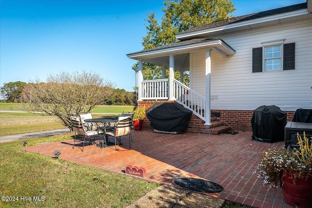 view of patio featuring grilling area