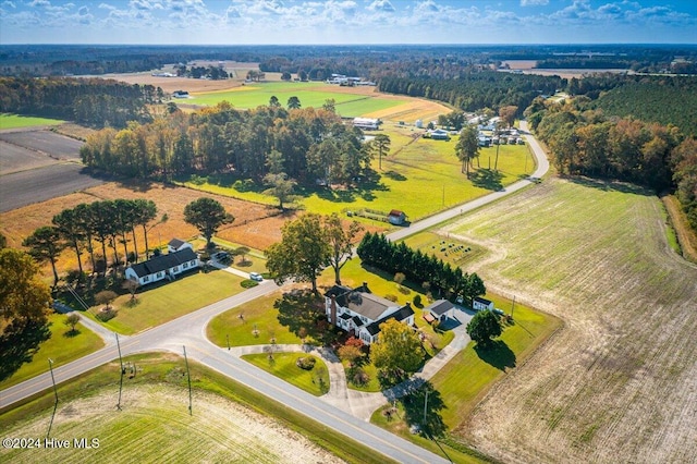 bird's eye view with a rural view