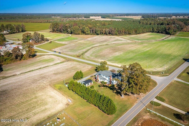 aerial view with a rural view