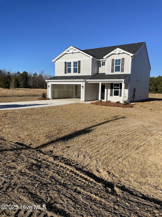 view of front facade with a garage