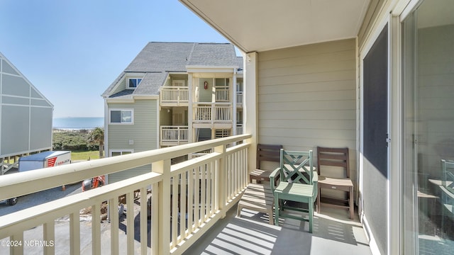 balcony with a water view