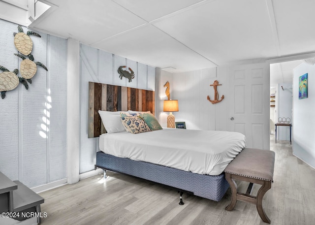 bedroom featuring light hardwood / wood-style flooring